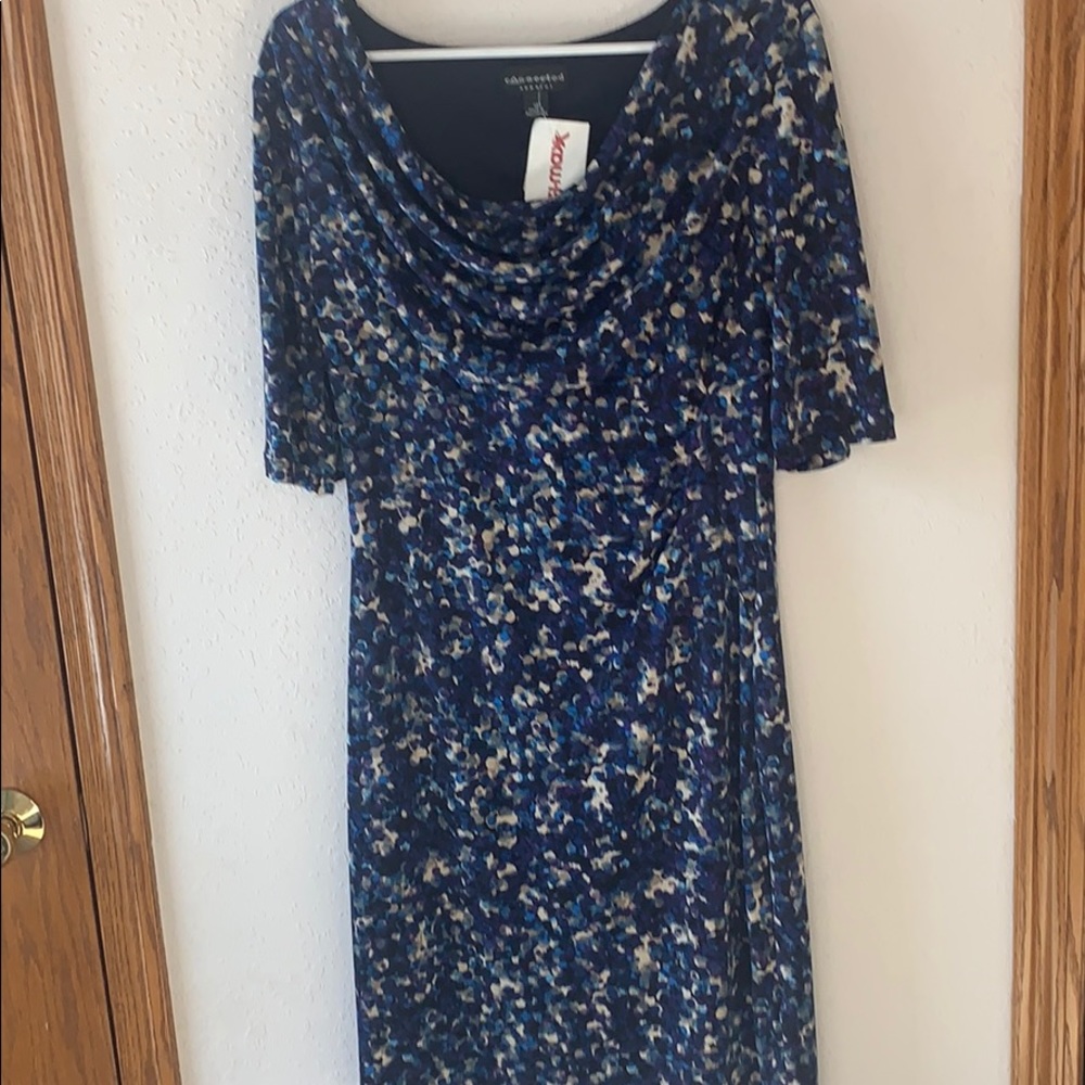 5/$20 Blue swoop neck dress